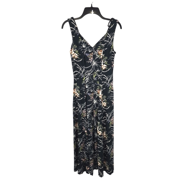 {All that Jazz} Vintage Women's Green Floral Print Sleveless Dress - Size 7/8 - Picture 1 of 16